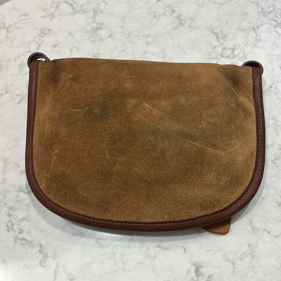 UGG Australia Brown Tan Leather Suede Crossbody Messenger Purse - Picture 6 of 10